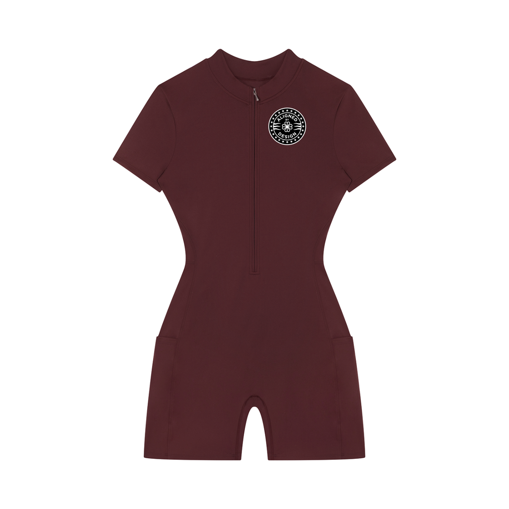 #7Brand ABD Women's Quarter-Zip Short Sleeve Romper