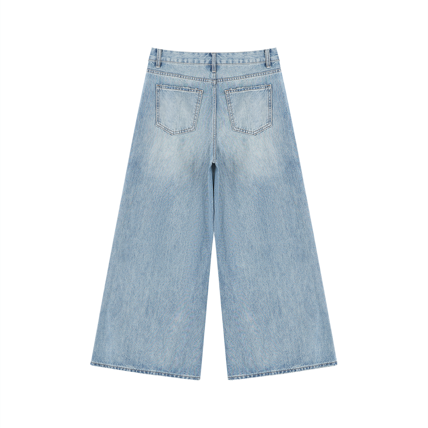 #7Brand Women's Vintage Wash Distressed Wide Leg Jeans