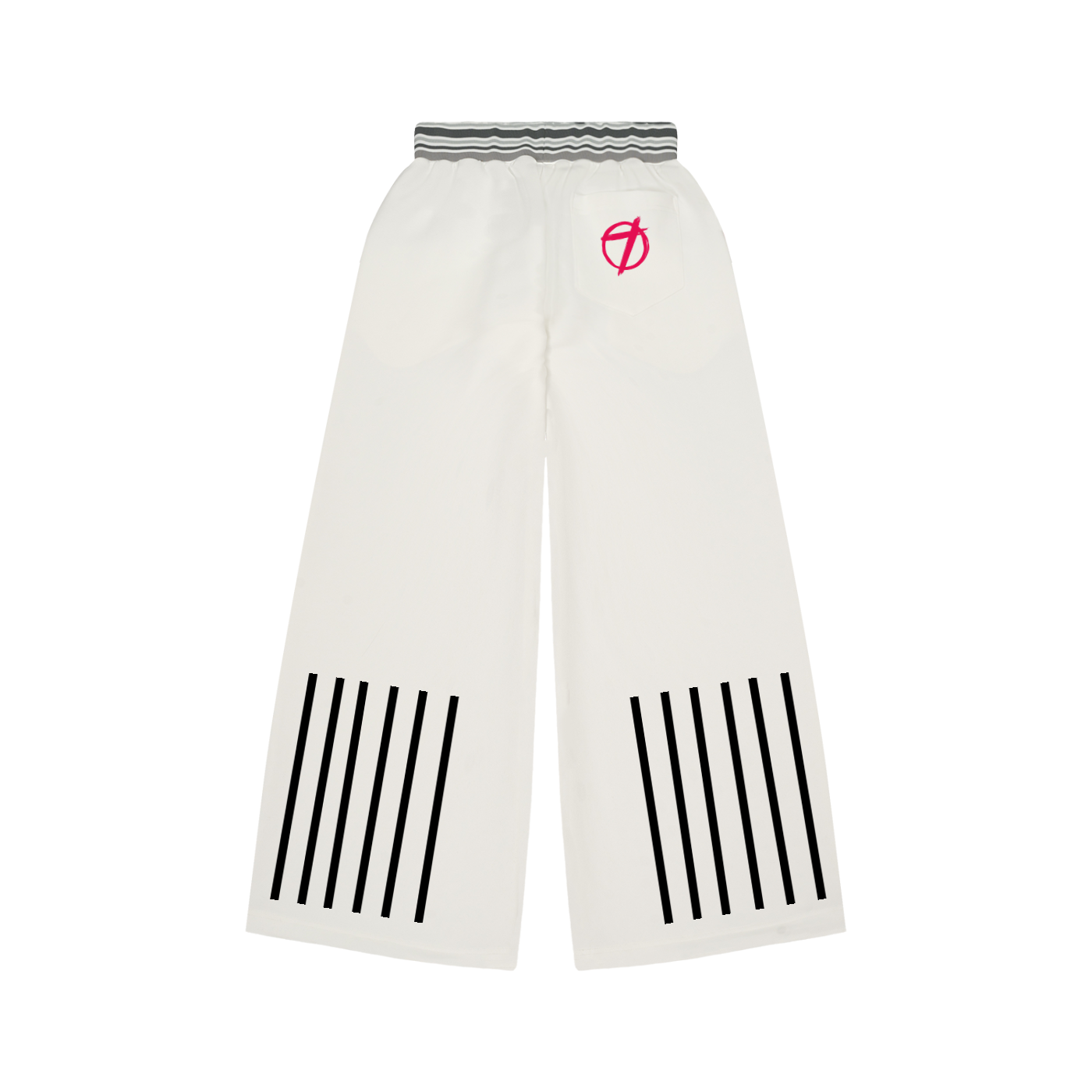 #7Brand Striped Waist Wide Leg Pants