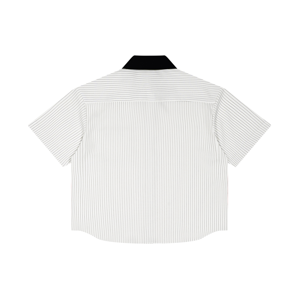 #7Brand ABD Unisex Striped Boxy Contrast Collar Shirt