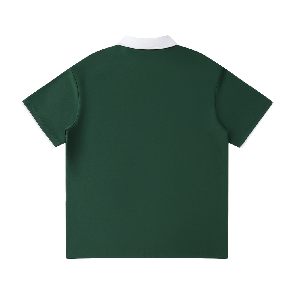 #7Brand Contrast Collar Raglan Polo Shirt
