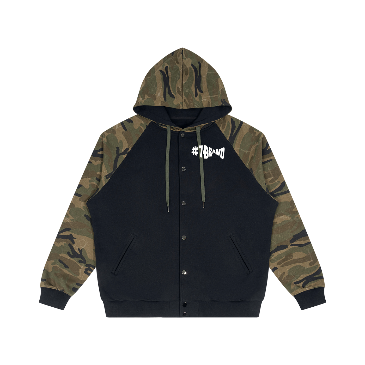 #7Brand ABD Unisex Camo-Splice Raglan Zip Hoodie