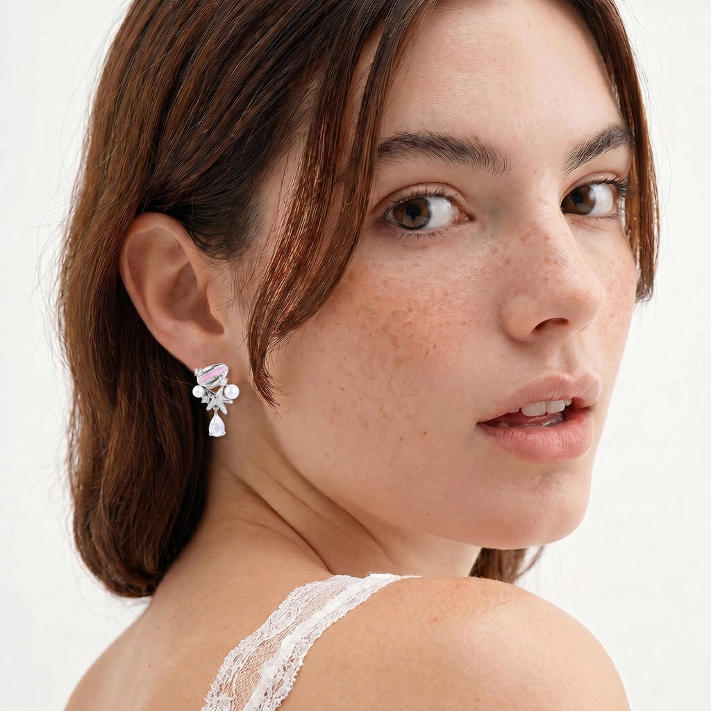 Pink Starfish Drop Earrings