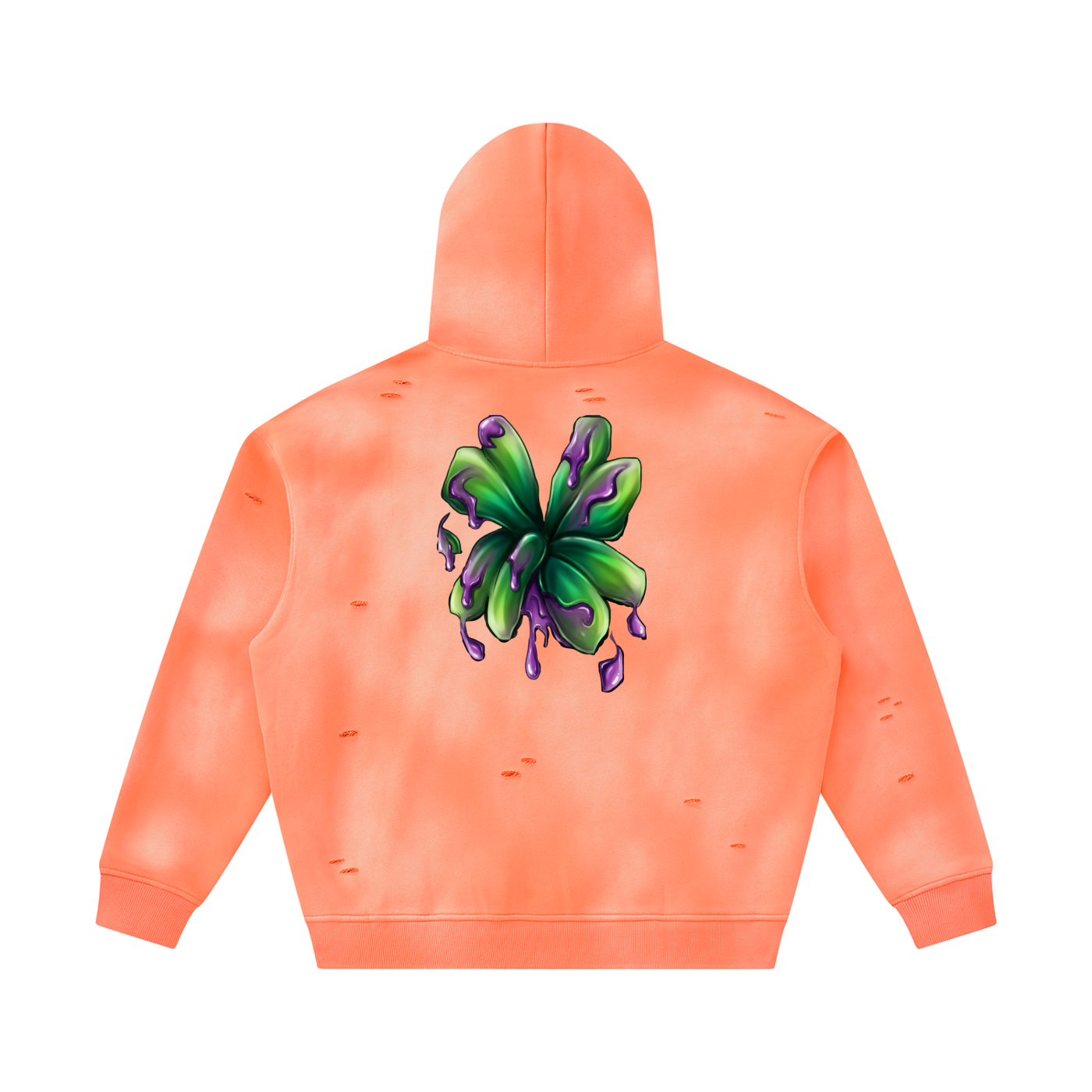 #7Brand Unisex Sunfade Frayed Fleece Hoodie