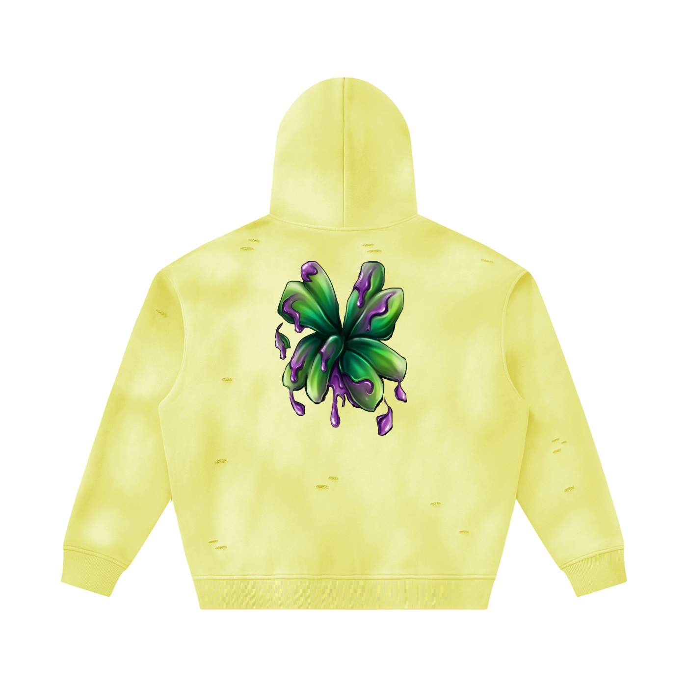 #7Brand Unisex Sunfade Frayed Fleece Hoodie