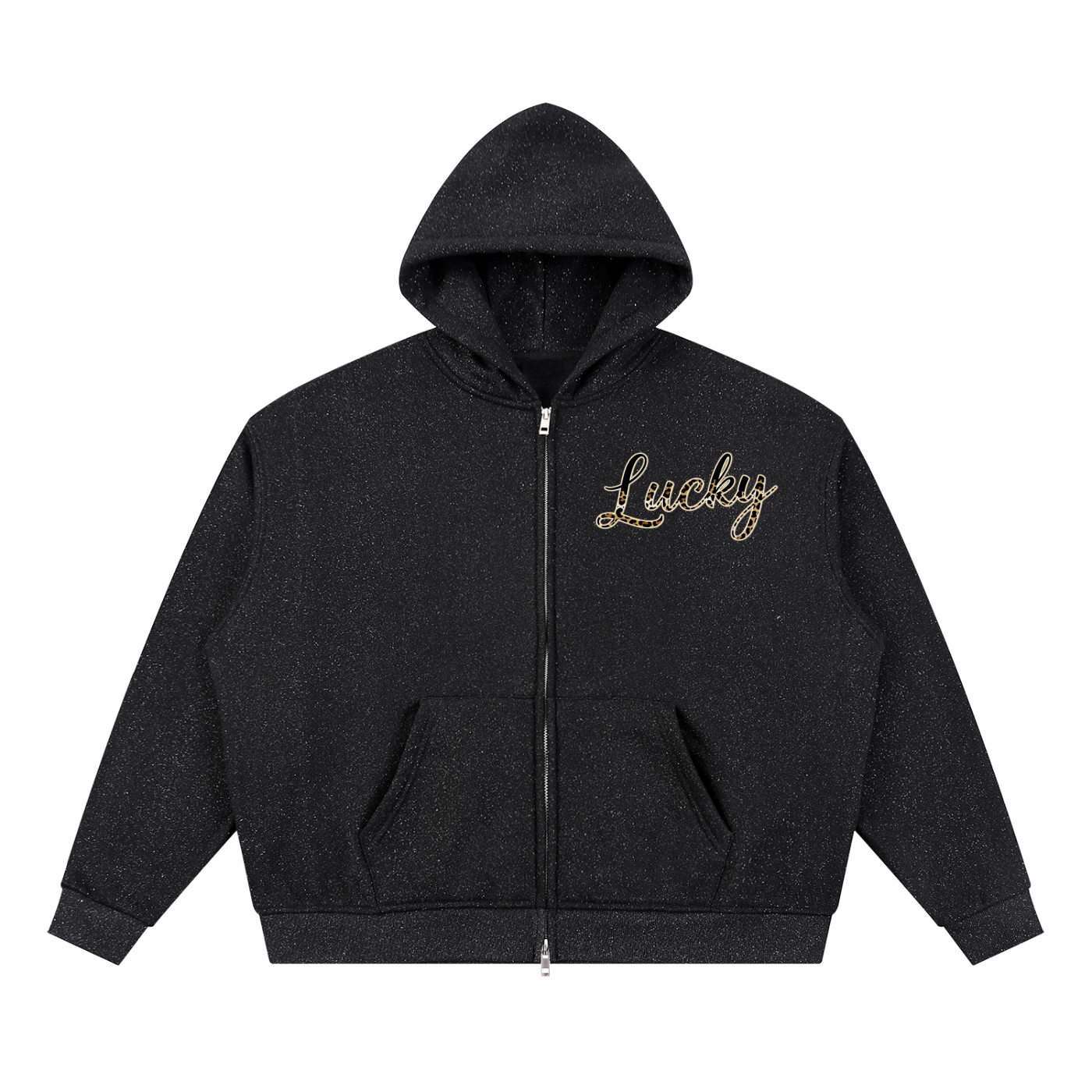 #7Brand Starlit Unisex Sparkles Full Zip Boxy Hoodie