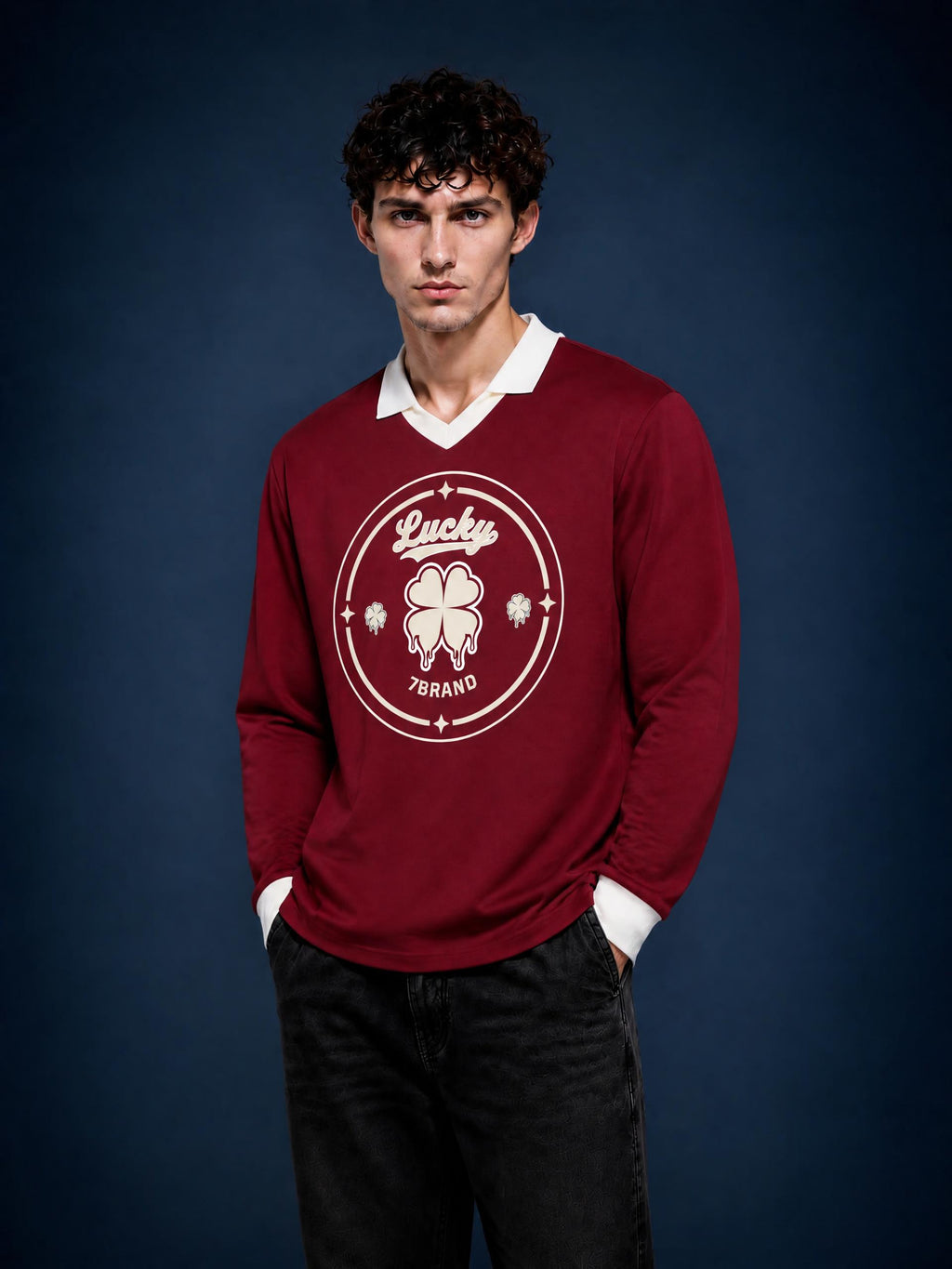 #7Brand Unisex Color Block Long Sleeve Sweatshirt