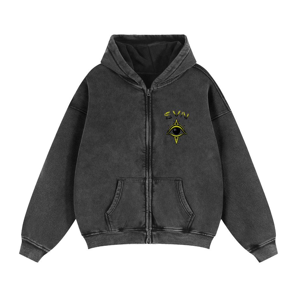 Zip-Through Boxy Fleece Hoodie