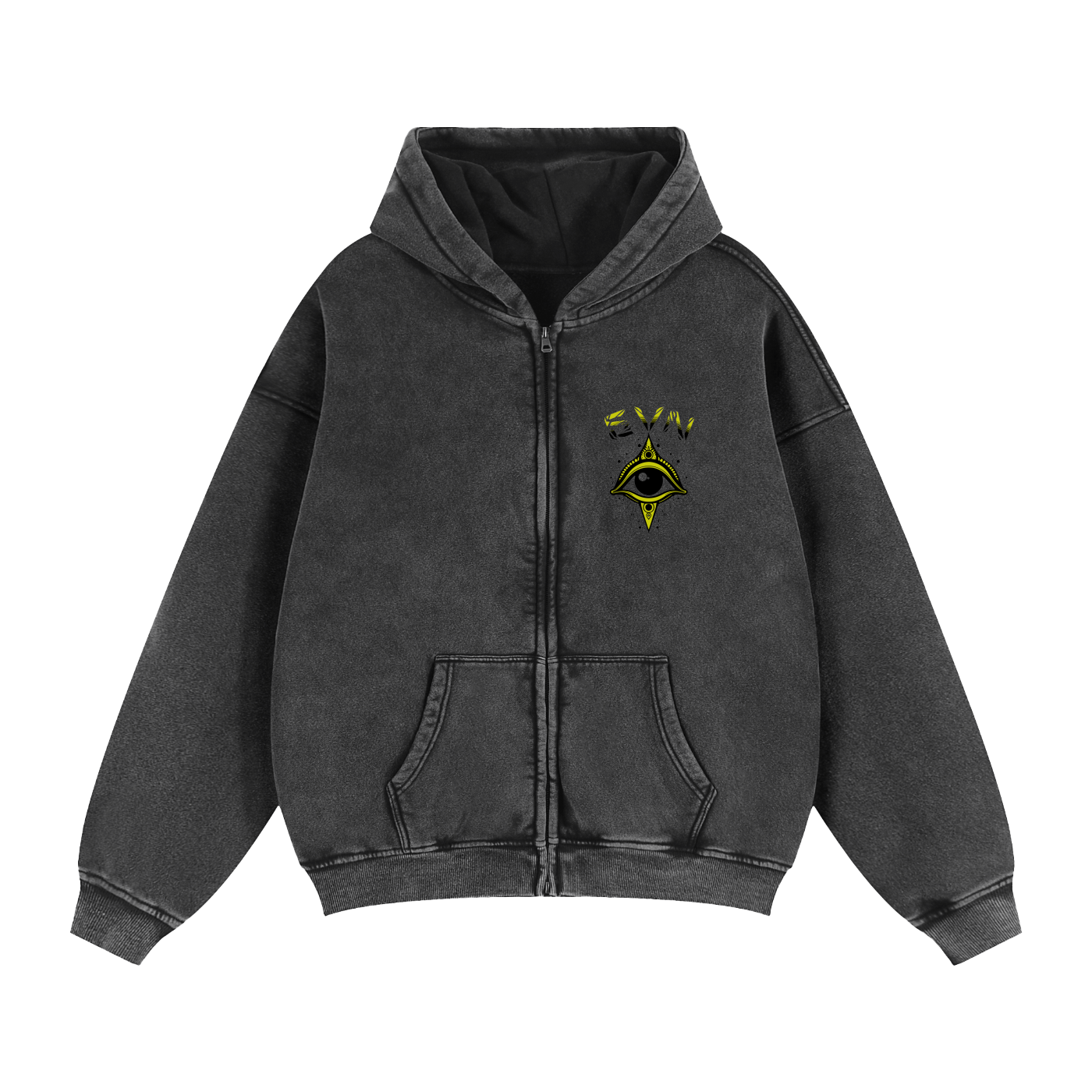 Zip-Through Boxy Fleece Hoodie