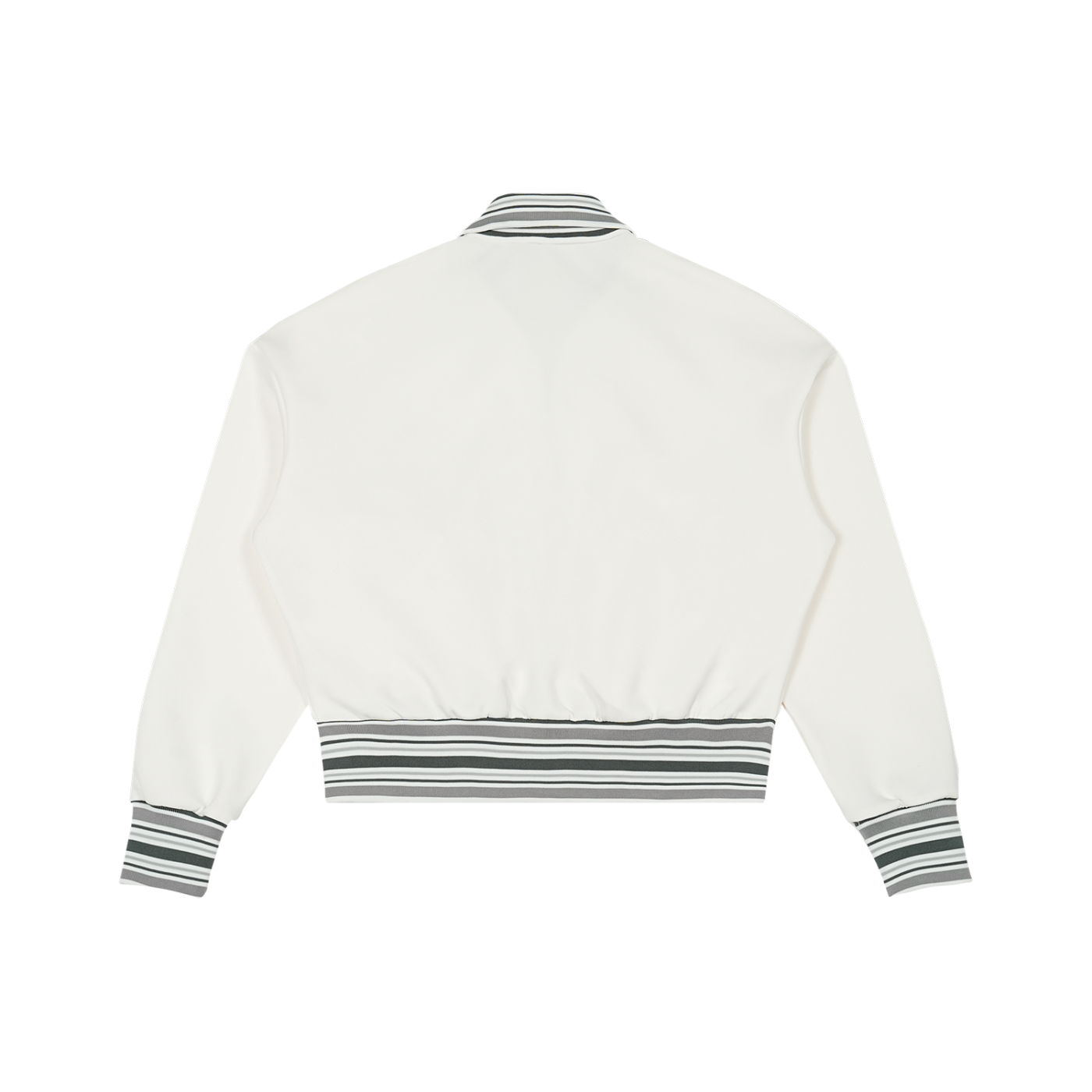 #7Brand Striped Rib Collar Zip Jacket