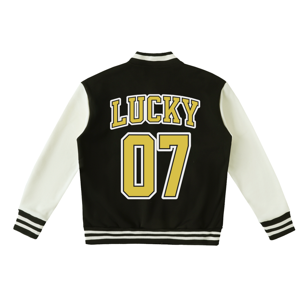 Two-Tone Fleeced Varsity Jacket