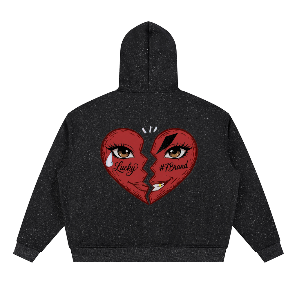 #7Brand Starlit Unisex Sparkles Full Zip Boxy Hoodie