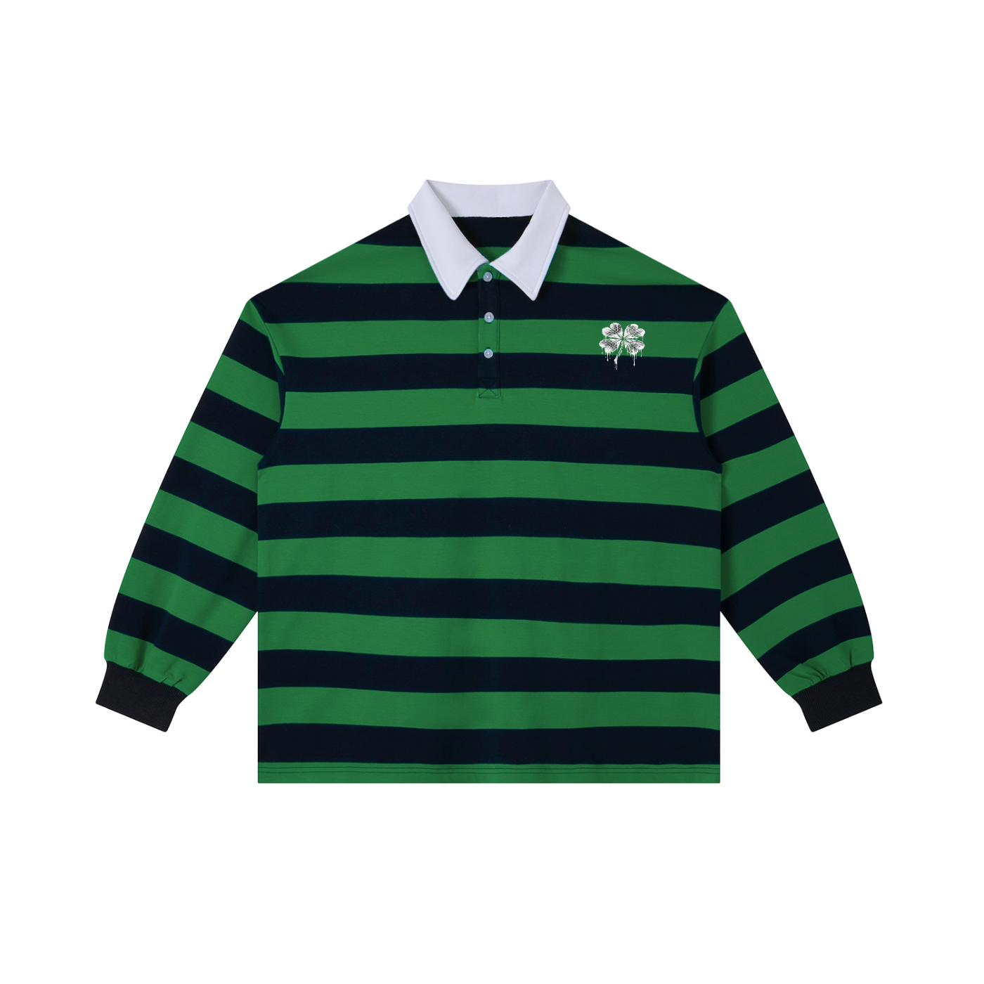 #7Brand Clover Stain Stripe Polo Shirt