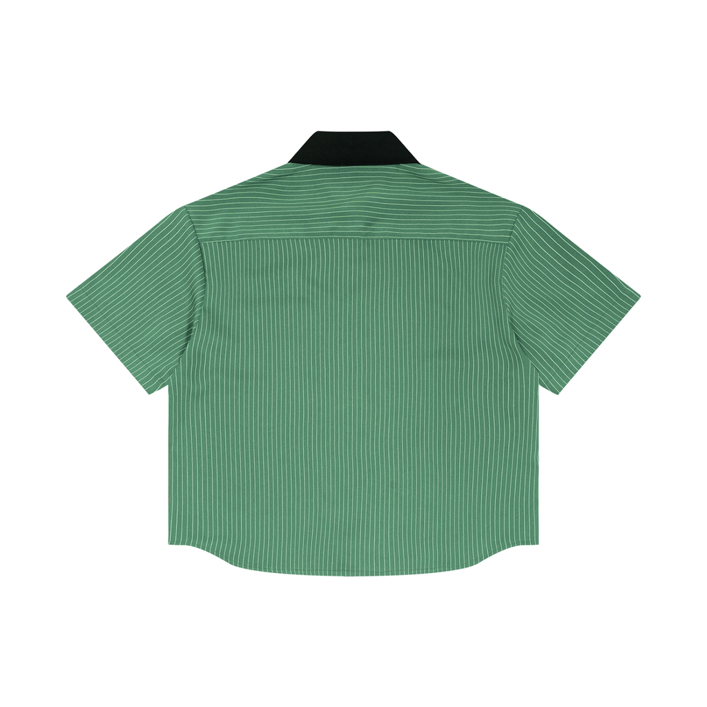 #7Brand ABD Unisex Striped Boxy Contrast Collar Shirt