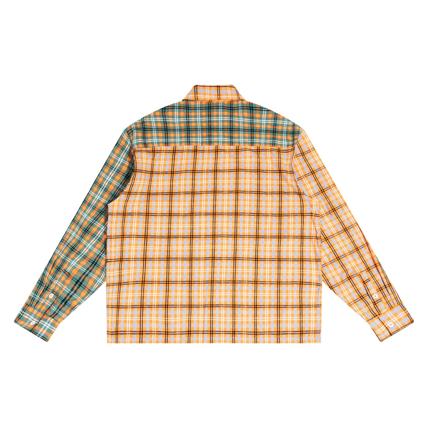 #7Brand Dual-Heart Unisex Oversized Plaid Color Block Shirt