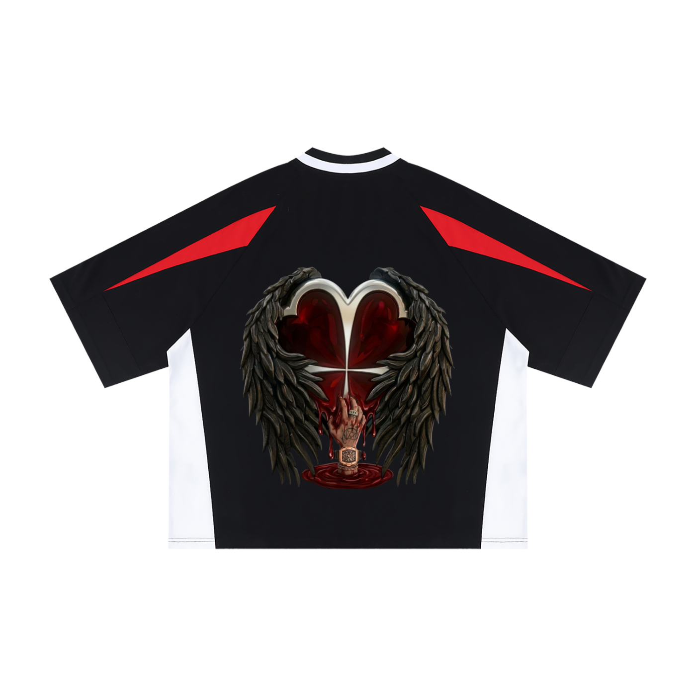 #7Brand HeartOf7 Unisex Oversized Color Block V-Neck T-Shirt