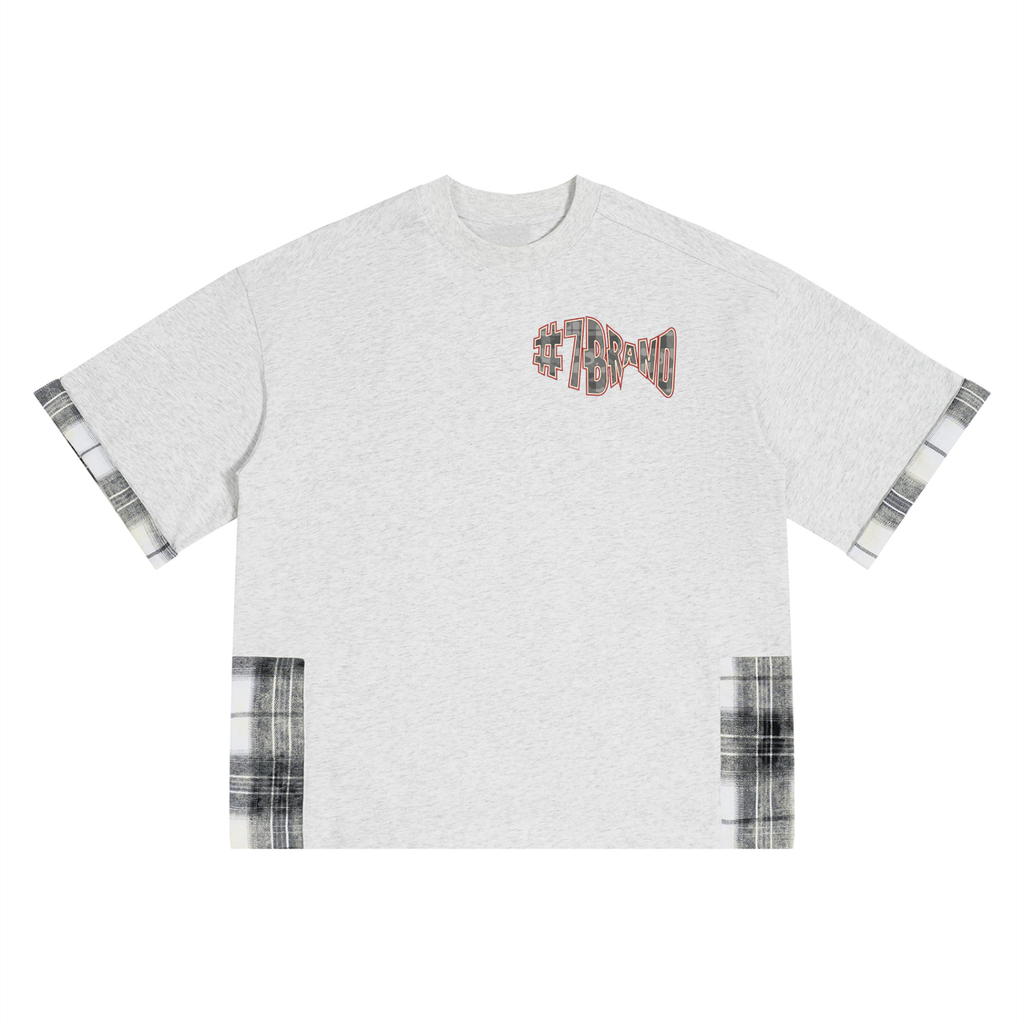 #7Brand Unisex Plaid Paneled T-Shirt