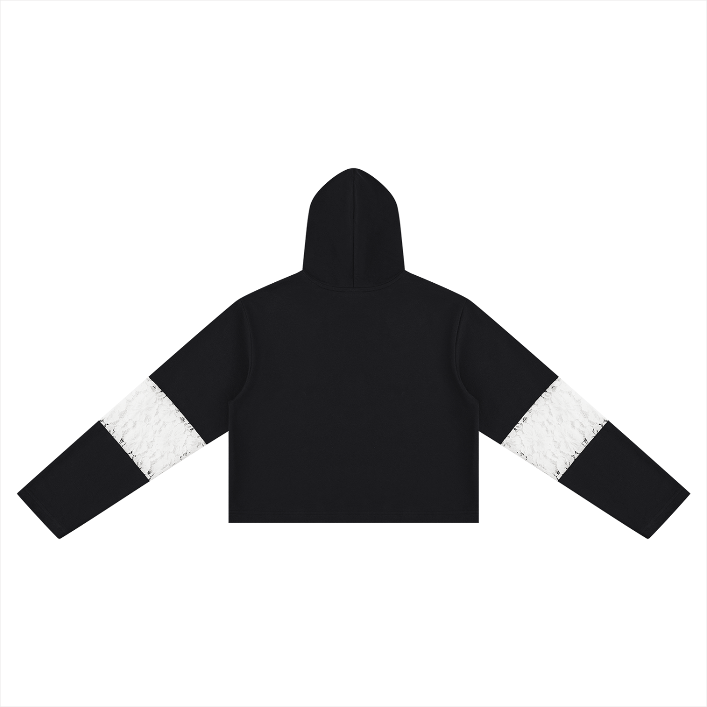 #7Brand Women’s Cropped Lace-Panel Hoodie