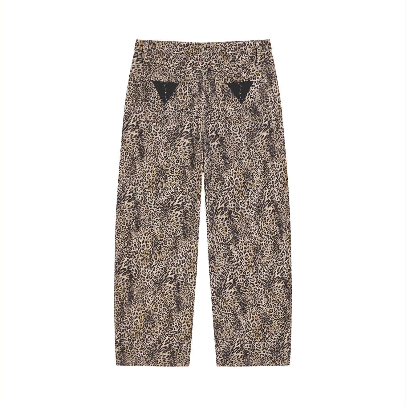 #7Brand Unisex Vintage Wash Leopard Wide Leg Jeans