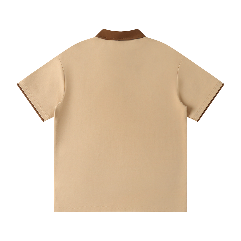 #7Brand Contrast Collar Raglan Polo Shirt