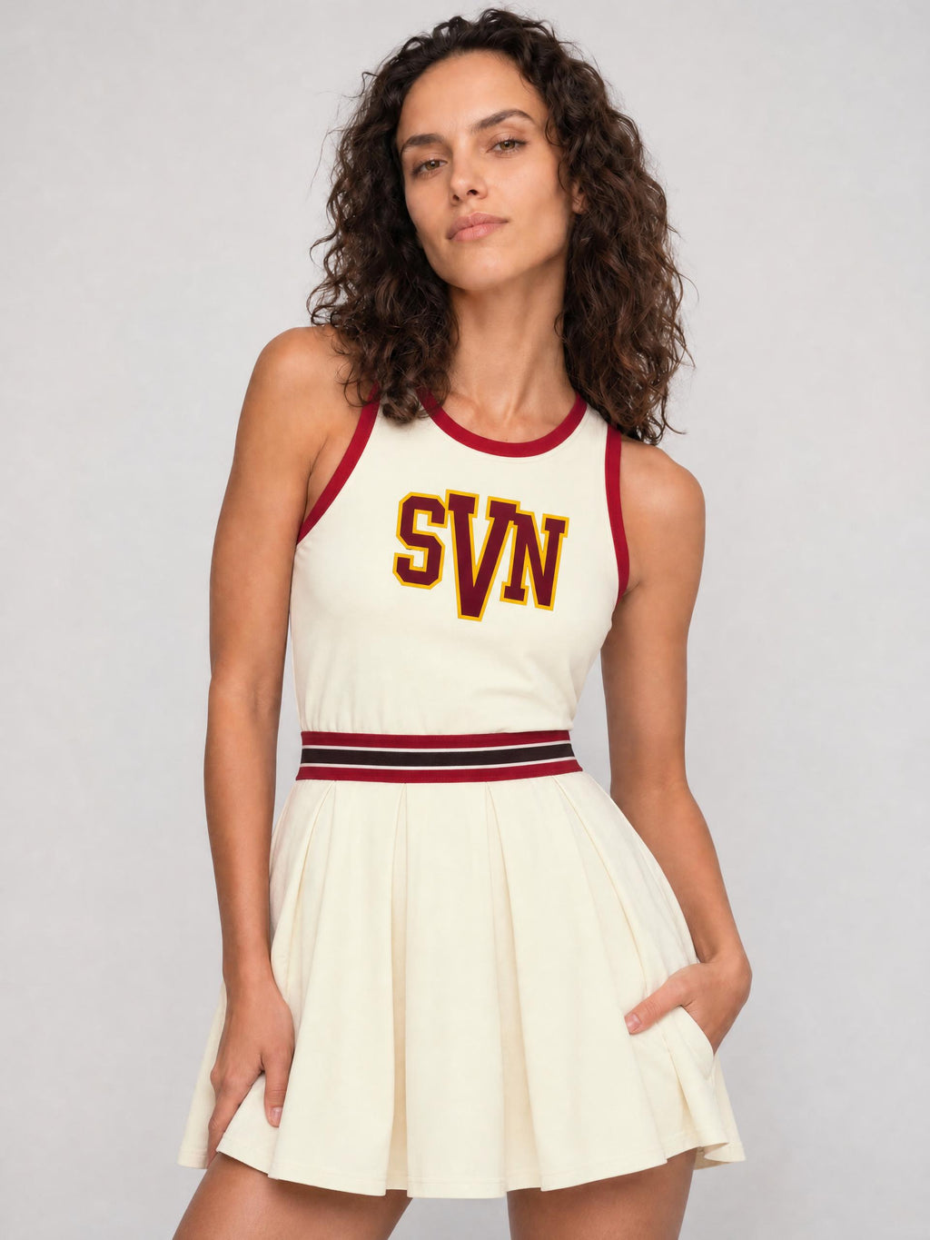 #7Brand SVN Women's Color Block A-Line Sleeveless Dress