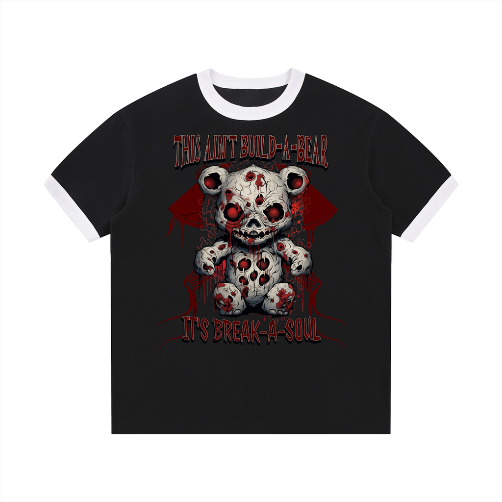 Contrast Edge Ribbed Crewneck T-Shirt