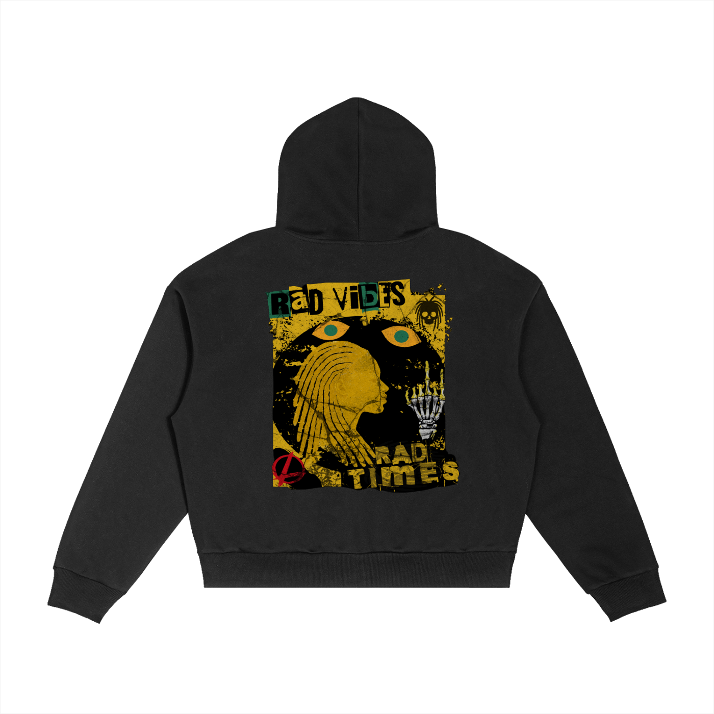 Contrast Plaid Boxy Zip Hoodie