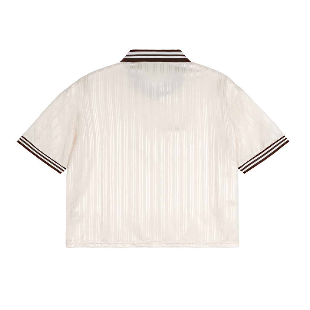 #7Brand Embroidered Contrast Stripes Polo Collar T-Shirt