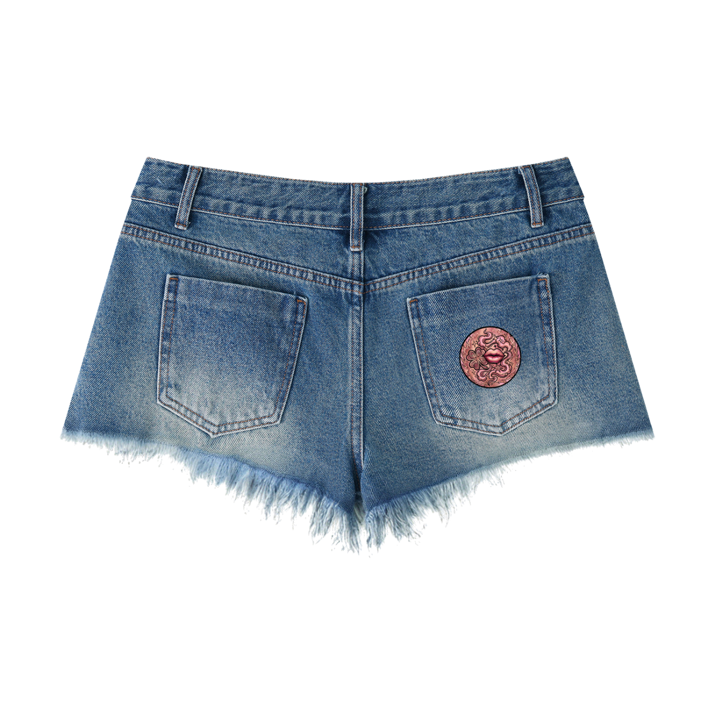 7AOC ACTV Women's Vintage Wash Raw Hem Denim Shorts