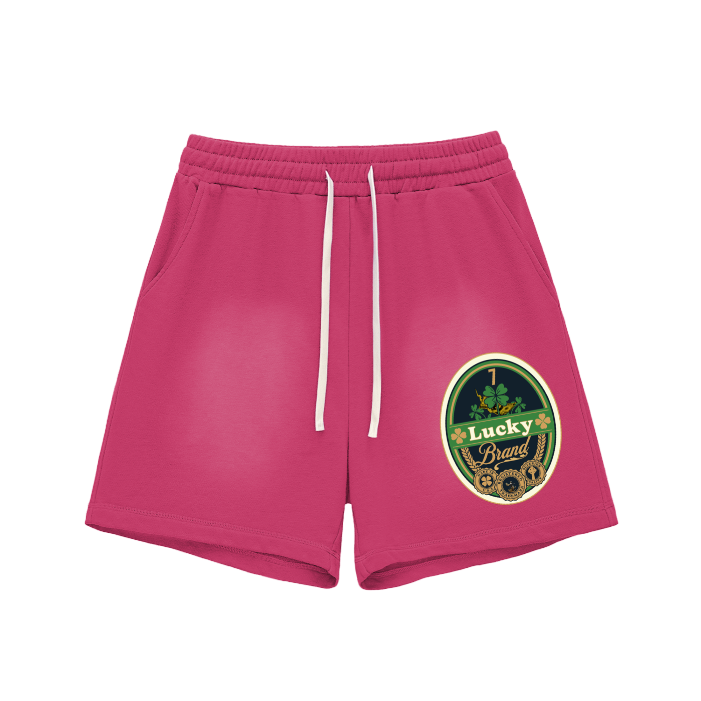 Sun Fade Raw Edge Cotton Shorts