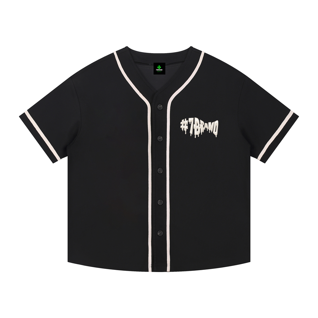 #7Brand Contrast Piped Button-Up Jersey