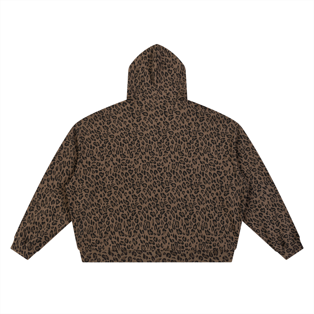 #7Brand SVN Unisex Leopard Print Waffle Full Zip Hoodie