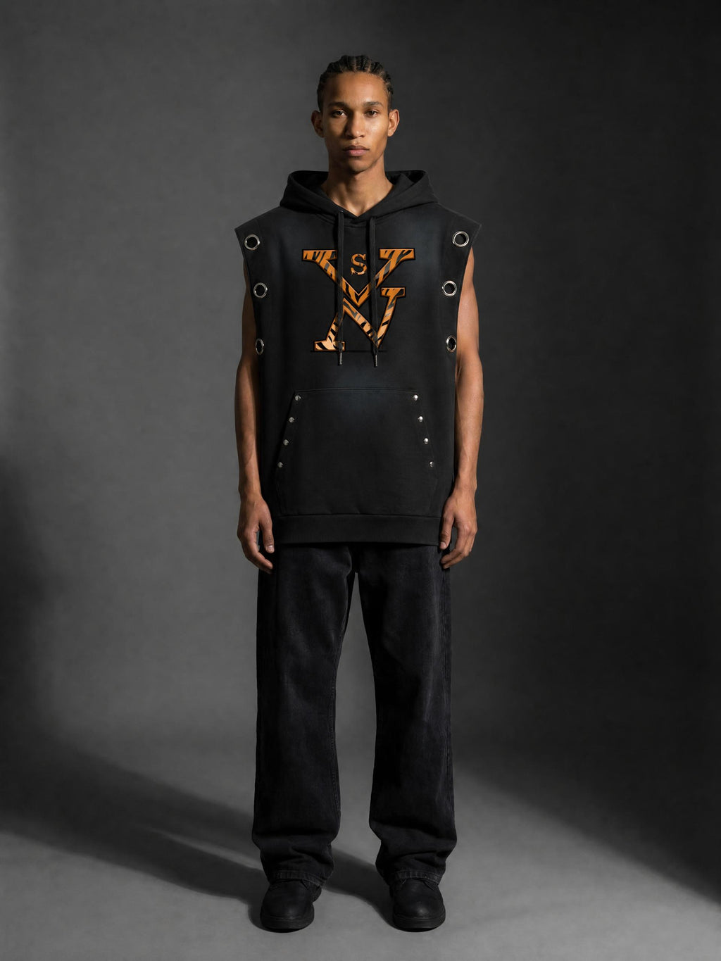 #7Brand SVN Unisex Vintage Wash Sun Fade Sleeveless Hoodie