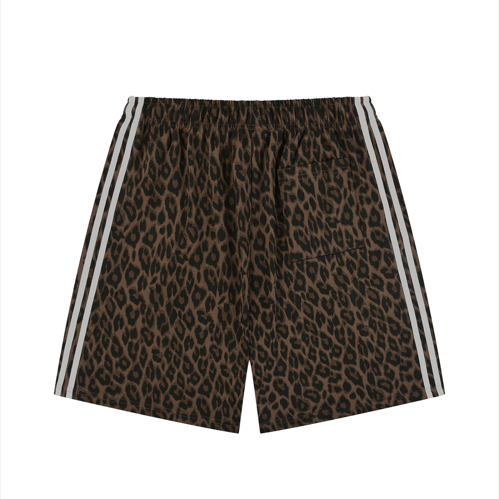#7Brand Dual-Heart Unisex Heavyweight Leopard Drawstring Shorts