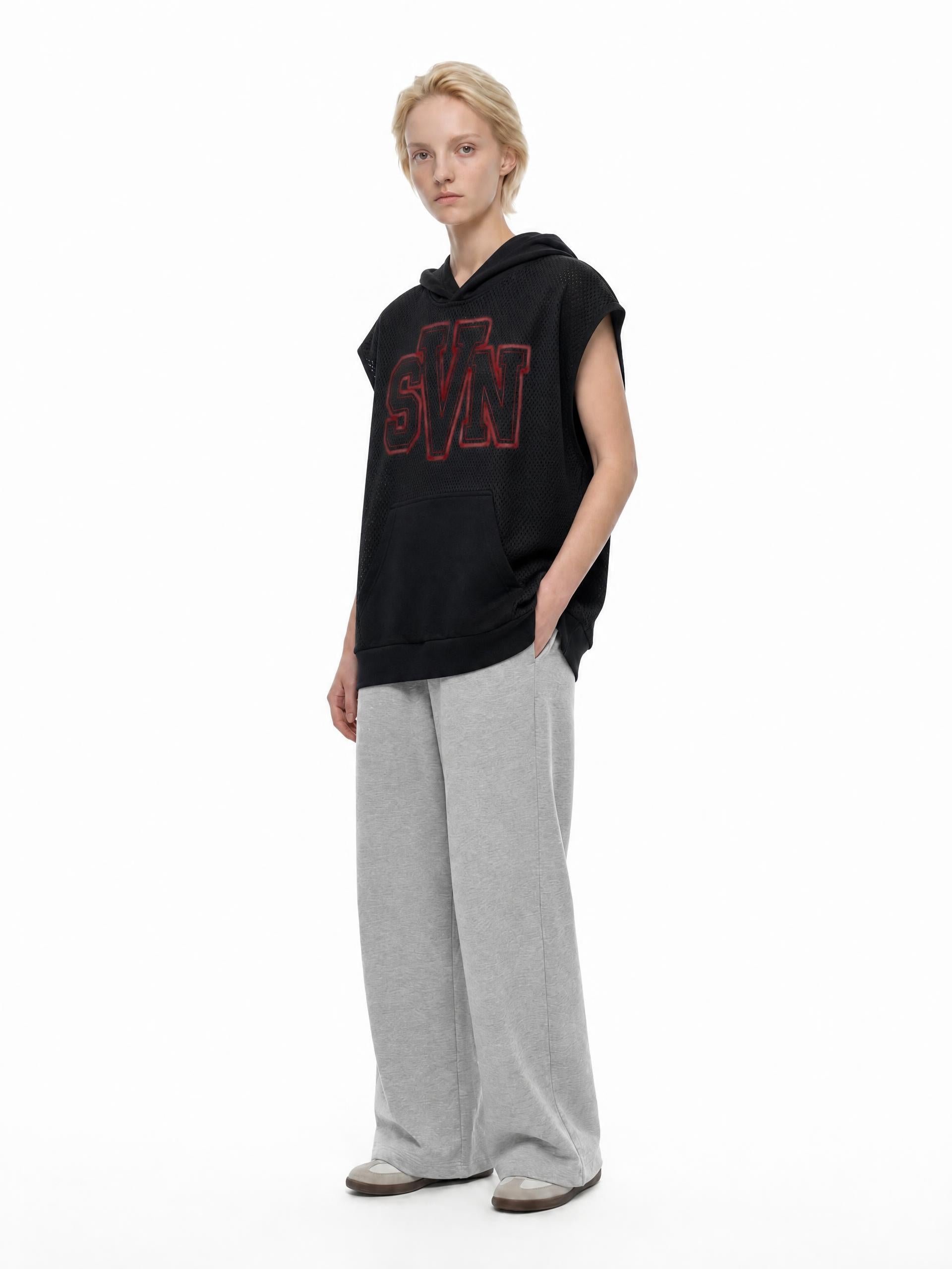 #7Brand SVN Unisex Panel Mesh Sleeveless Hoodie
