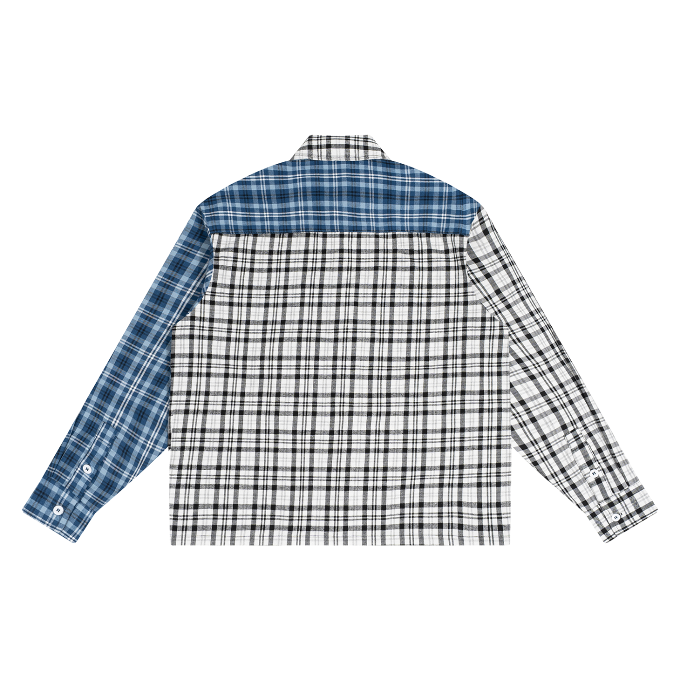 #7Brand Dual-Heart Unisex Oversized Plaid Color Block Shirt