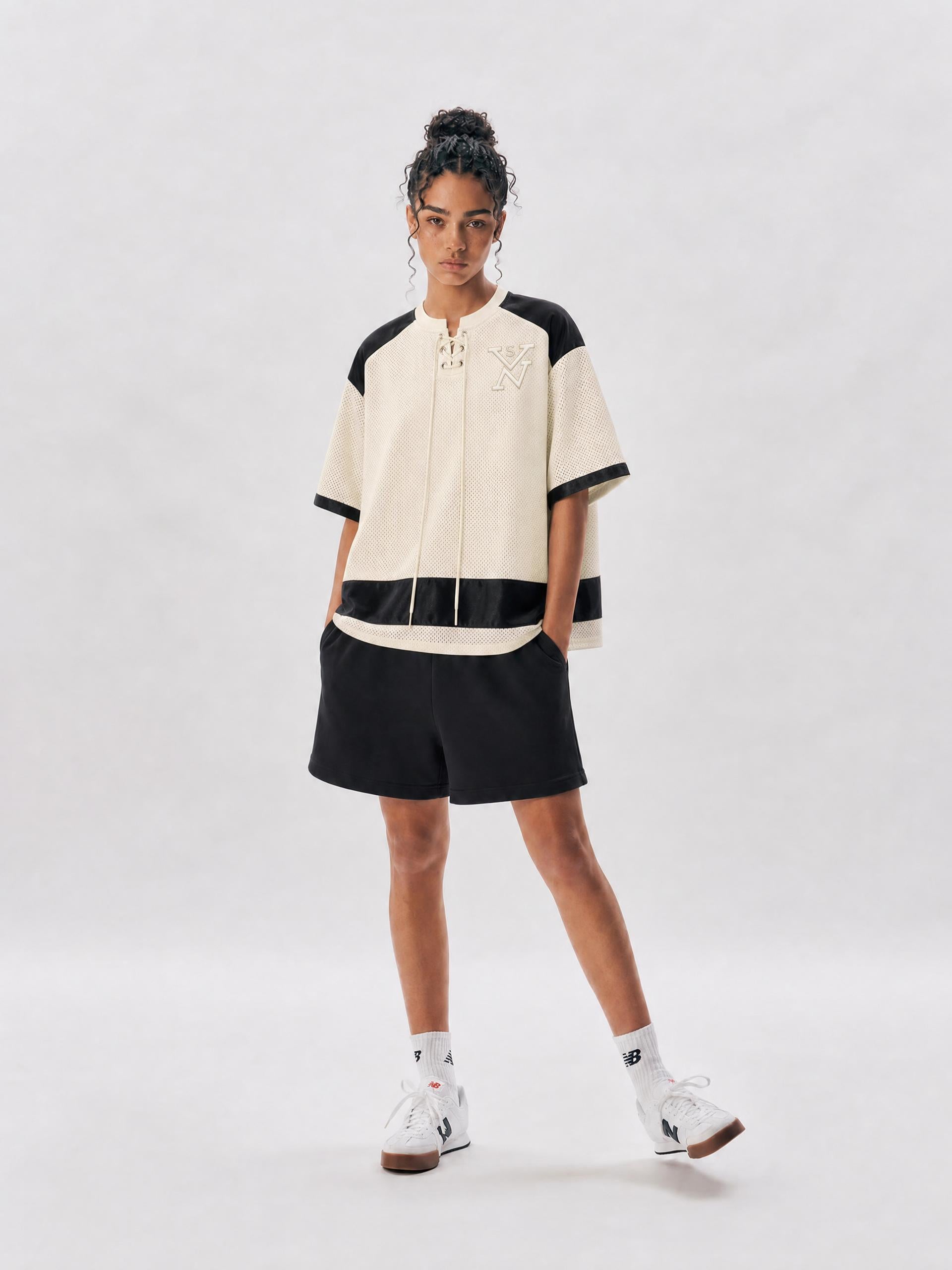 #7Brand SVN Unisex Raglan Sleeve Mesh Boxy T-Shirt