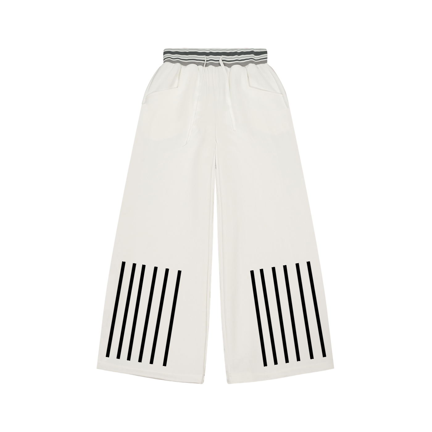 #7Brand Striped Waist Wide Leg Pants