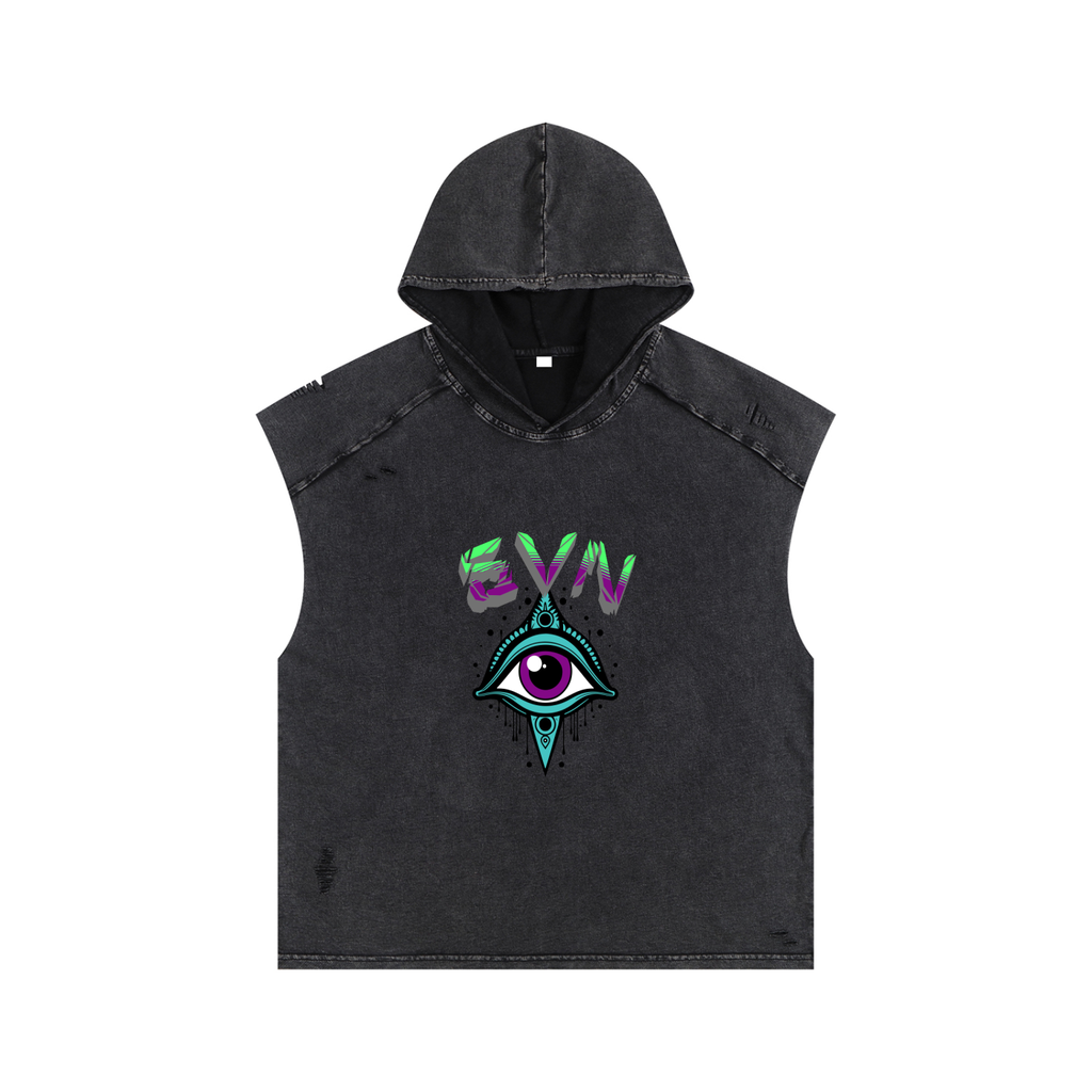 Snow Washed Boxy Hooded Tank Top