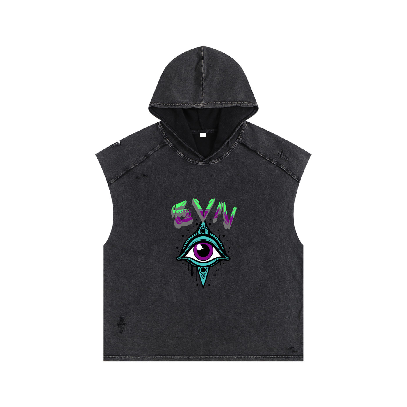 Snow Washed Boxy Hooded Tank Top