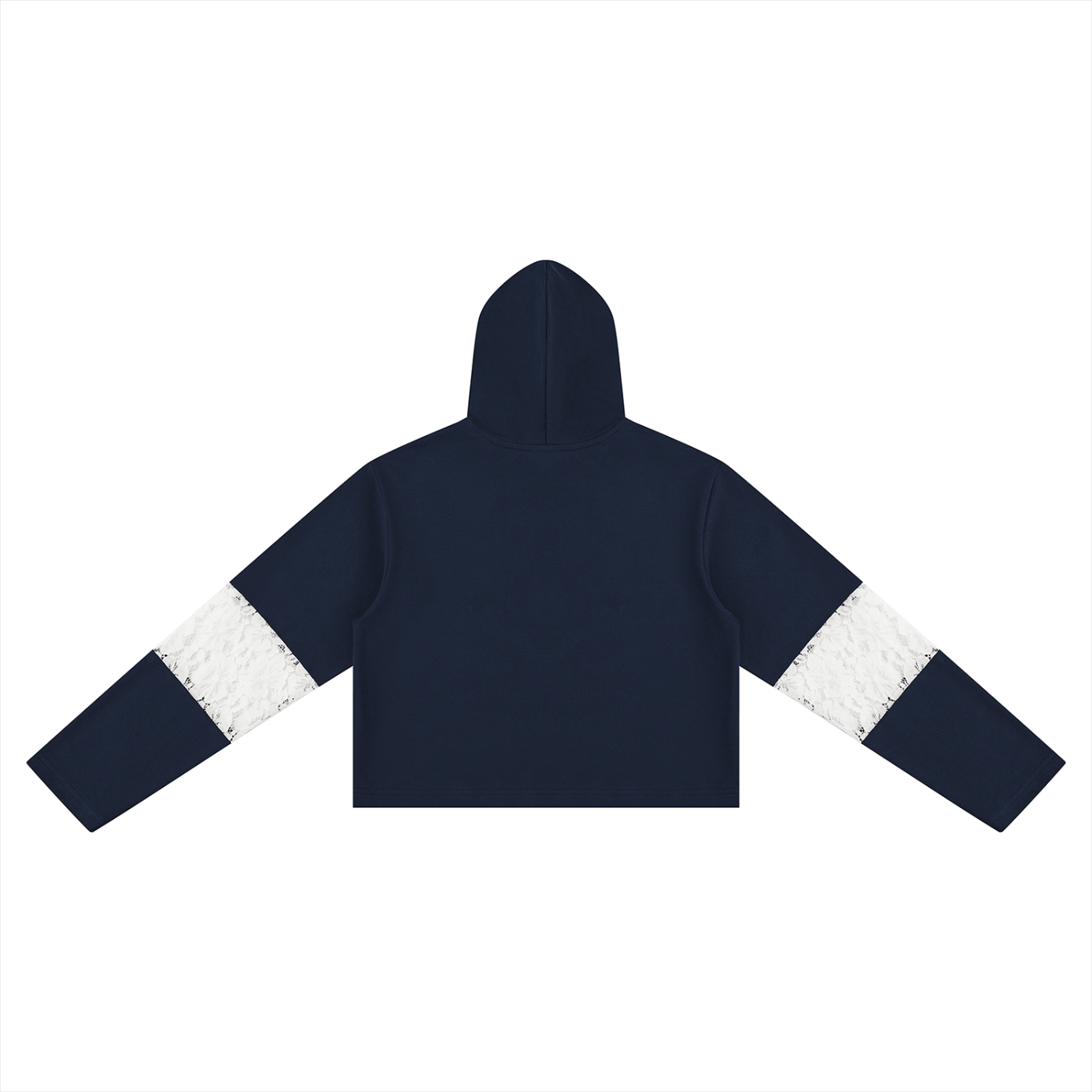 #7Brand Women’s Cropped Lace-Panel Hoodie