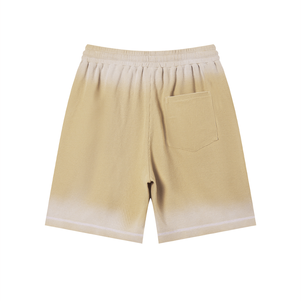#7Brand Dual-Heart Unisex Sunfade Waffle Raw Hem Shorts