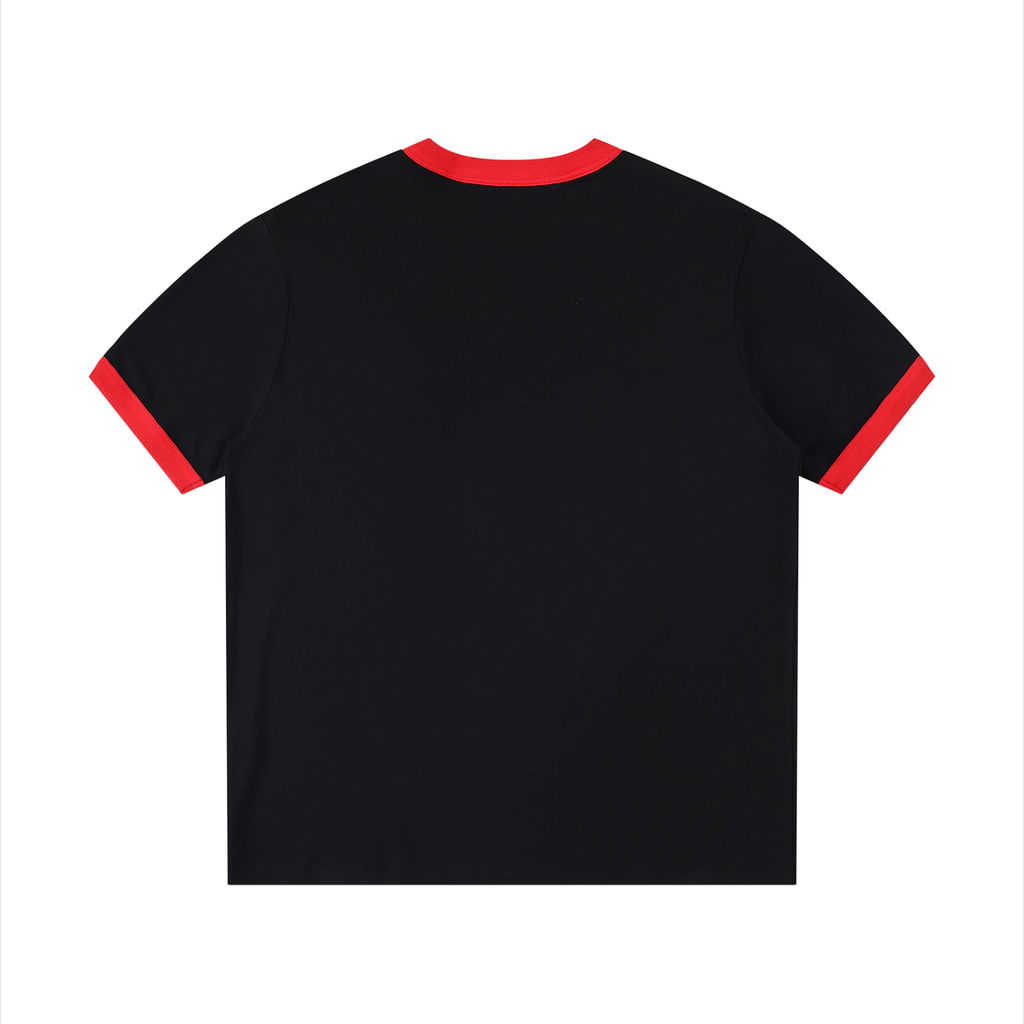 #7Brand Contrast Edge Ribbed Crewneck T-Shirt
