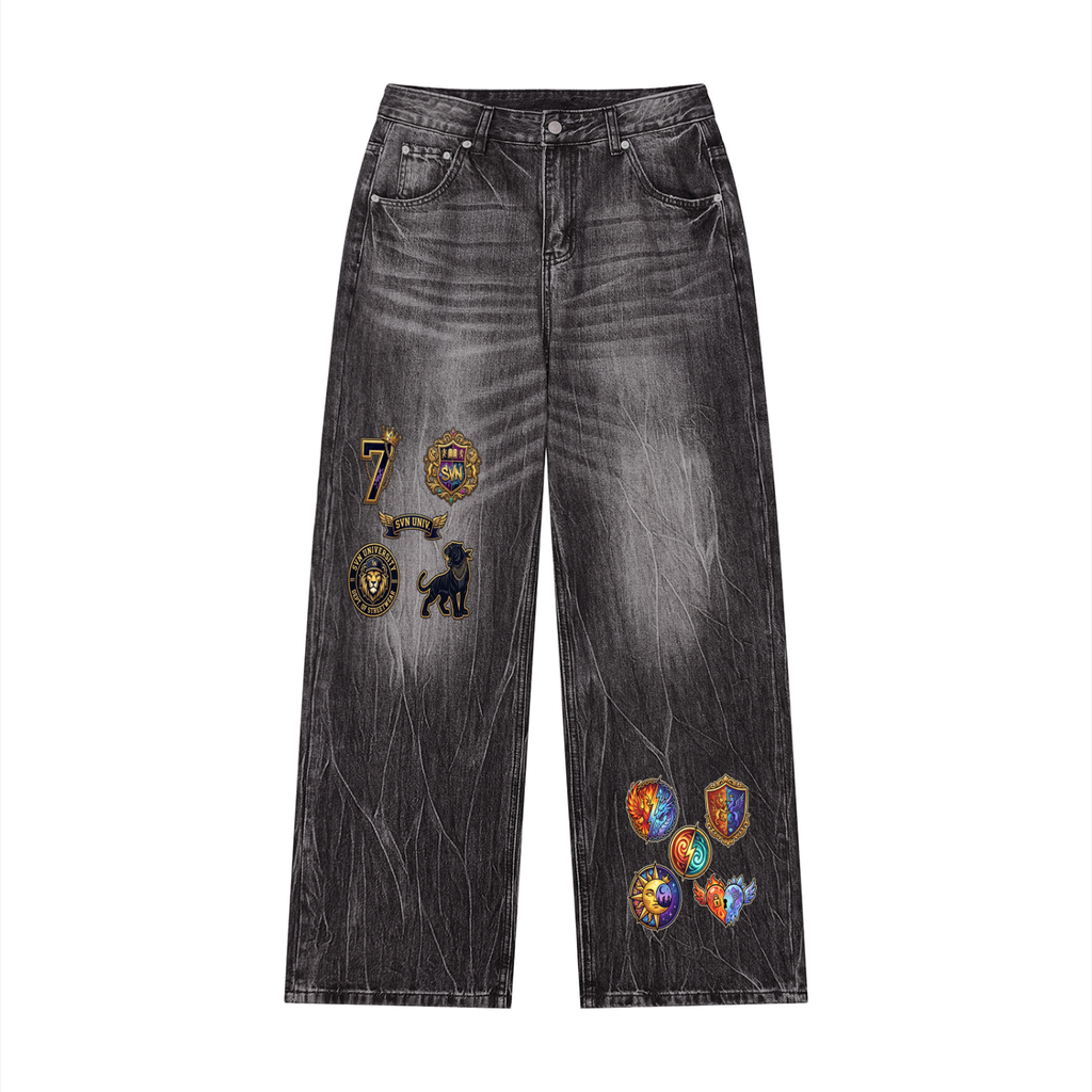 #7Brand Men’s Vintage Wash Wide Leg Jeans
