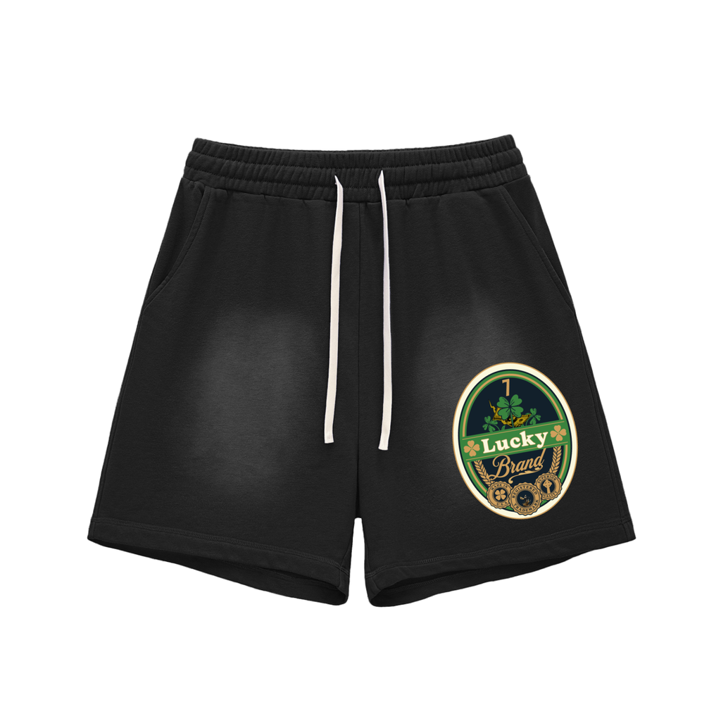 Sun Fade Raw Edge Cotton Shorts