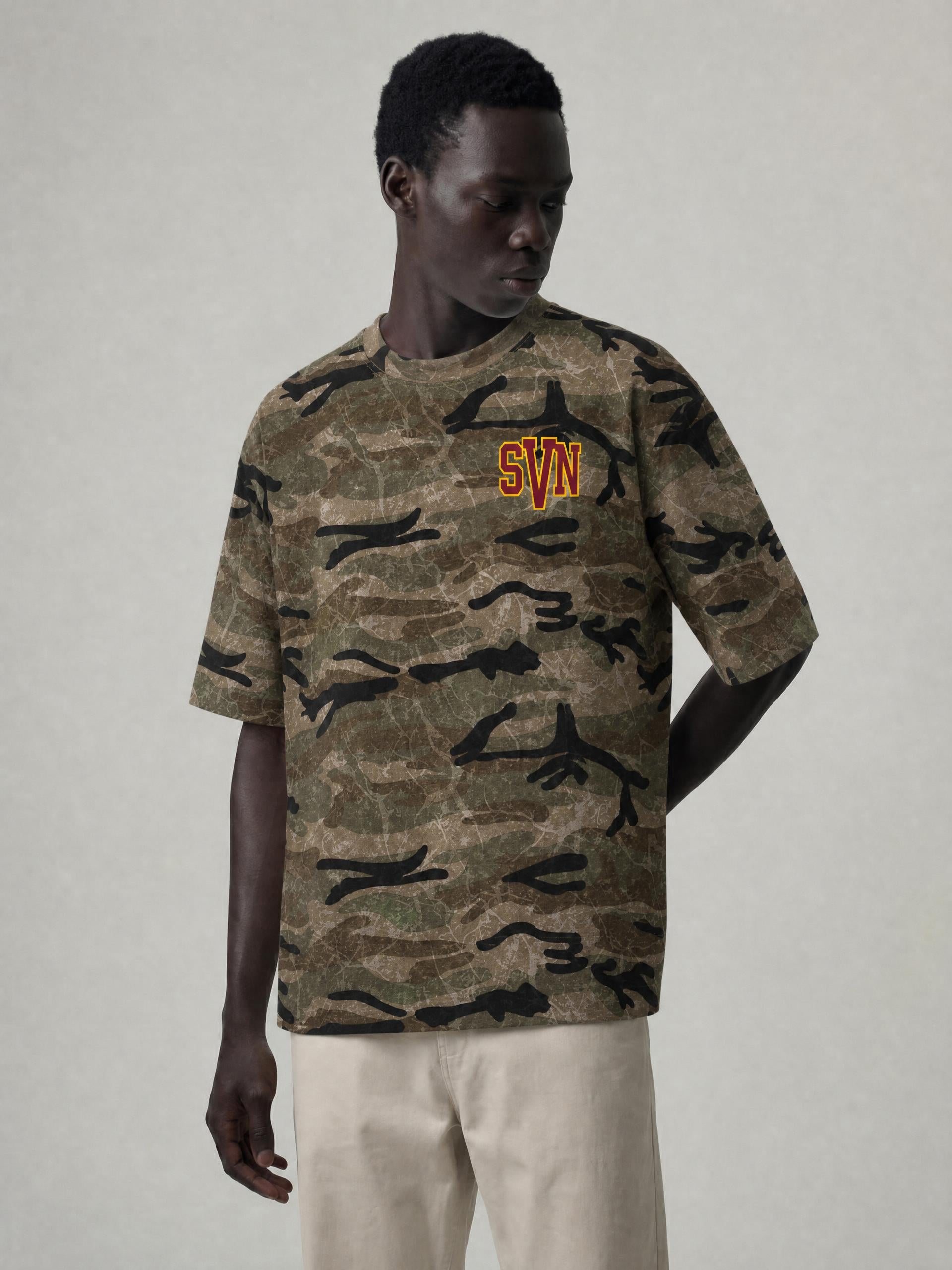 #7Brand SVN Unisex Boxy Camo Print T-Shirt