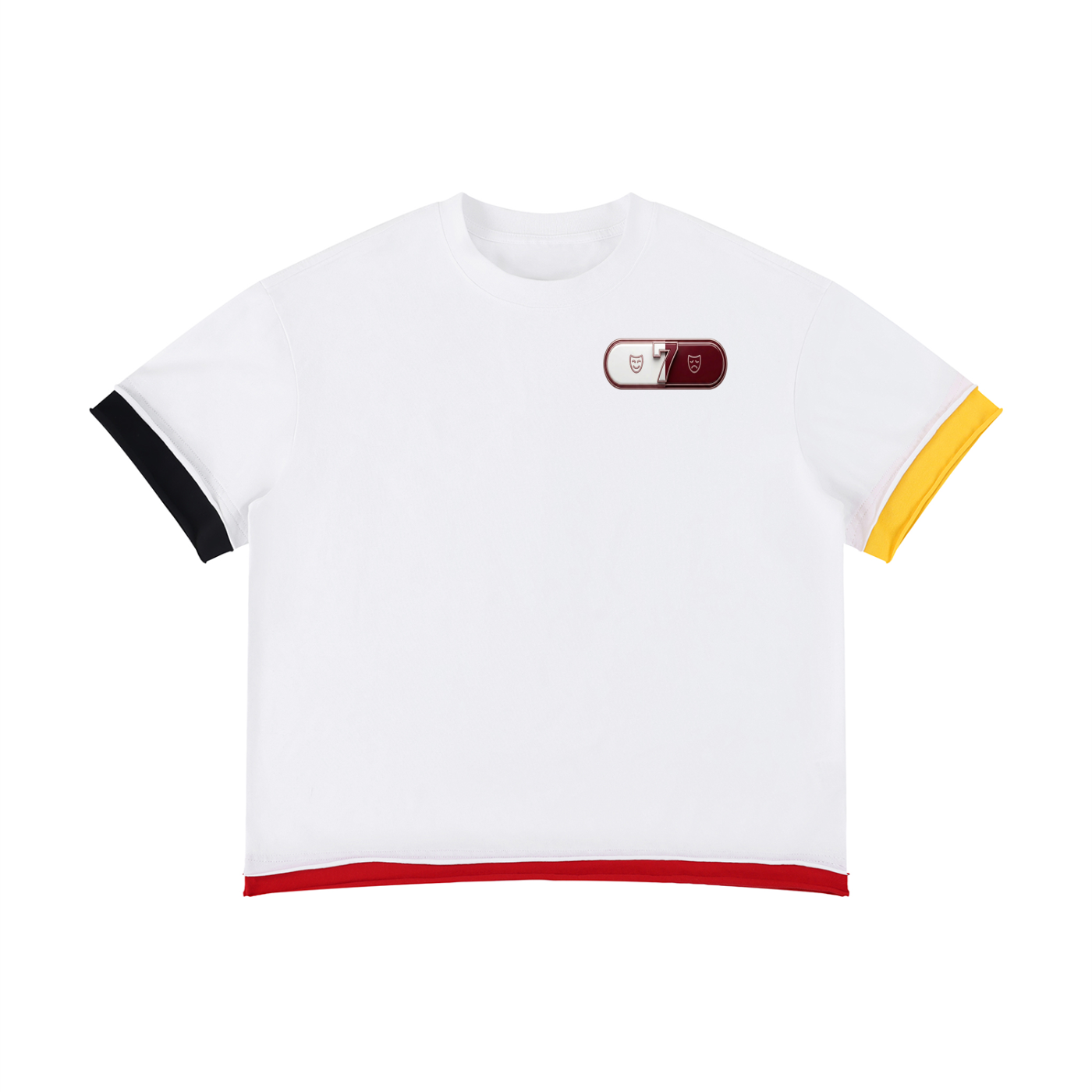 #7Brand Unisex Boxy Color Block T-Shirt