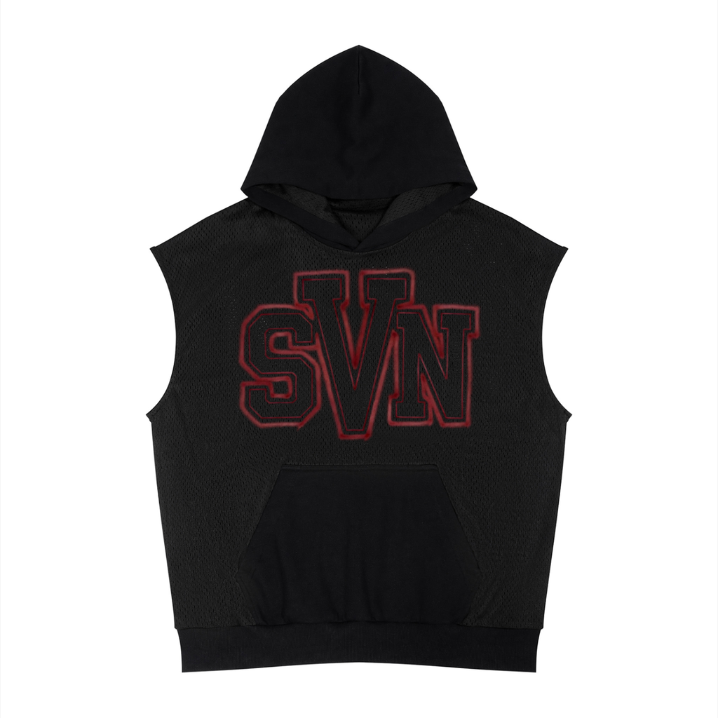 #7Brand SVN Unisex Panel Mesh Sleeveless Hoodie