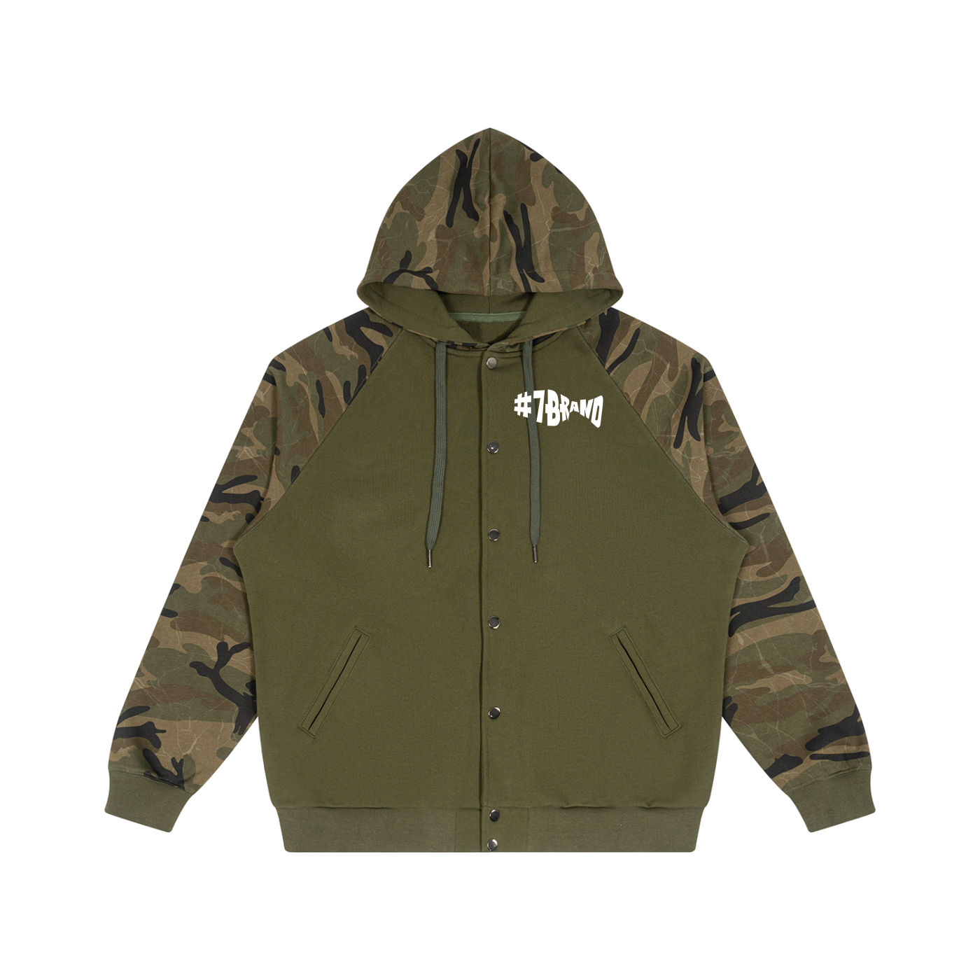 #7Brand ABD Unisex Camo-Splice Raglan Zip Hoodie