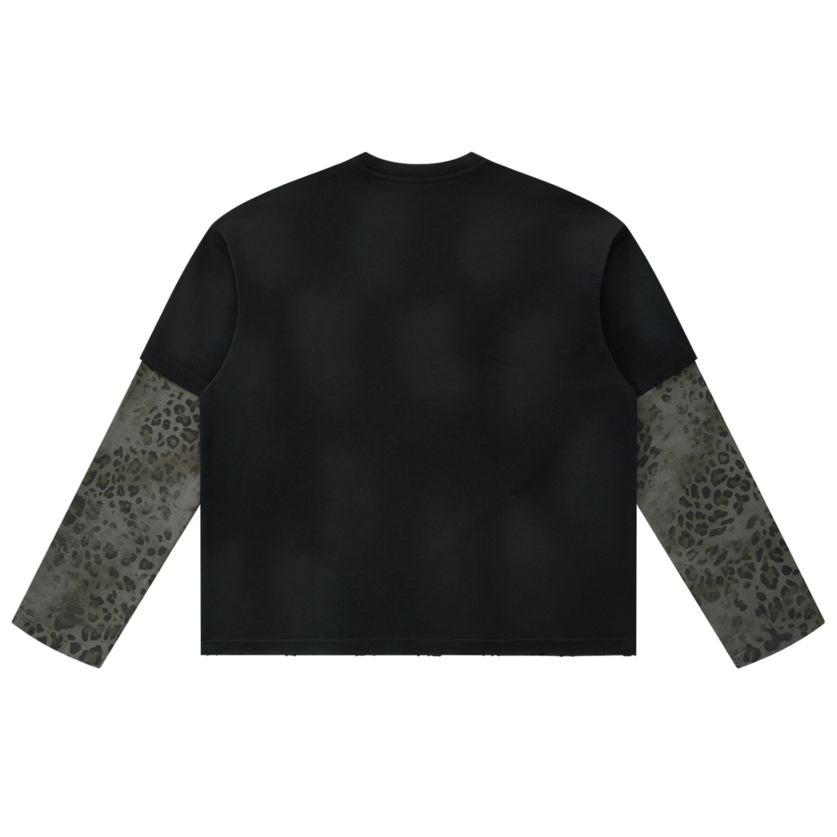 #7Brand "After 7" Unisex Vintage Wash Leopard Paneled Layer T-Shirt